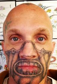men's lower half face bad tattoo pattern