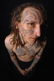 patrón de tatuaje de viento tribal para rostro masculino