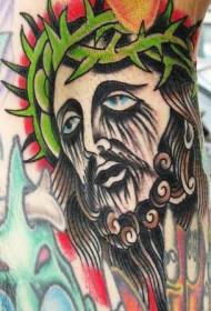 традиционални Исусов осликани узорак портретних тетоважа