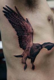sideribbe detaljert tegning av tatoveringsmønstre for flygende ørn