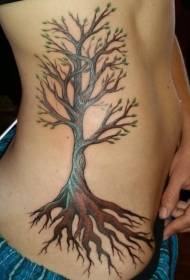 model de tatuaj copac înrădăcinat lung talie copac