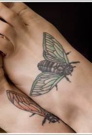 Instep цвят реалистичен модел татуировка на мухи