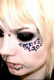 girl face leopard color tattoo pattern