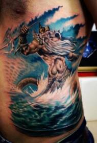 cintura color enojado dios del mar tatuaje patrón