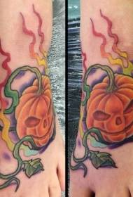 intimate cartoon pumpkin tattoo pattern