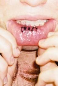 crazy inside the lips Black letter tattoo pattern