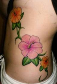 kobieca talia Obraz tatuaż z hibiskusa po bokach
