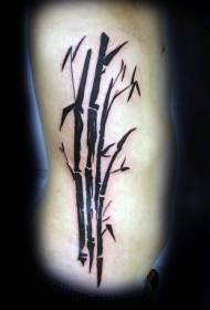 side rib black Asian oriental style bamboo tattoo pattern