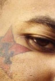 face five-pointed star painted tattoo pattern