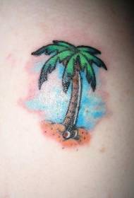 mali svježi i svijetli uzorak tetovaže palminog drveta
