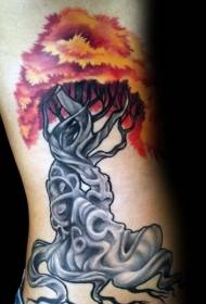 new style color waist side mystery tree tattoo pattern