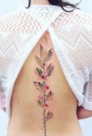 girl back art small fresh and beautiful creative spine bone tattoo Pattern