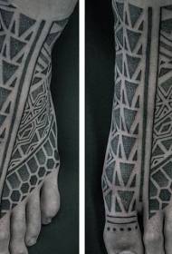instep parte nigrum spinam singulas tribus totem forma tattoo