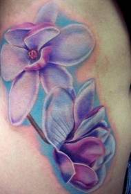 taille Kleur realistische paarse jasmijn tattoo-patroon