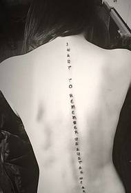 women's spine personality English word tattoo picture