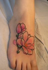 broskvový květ tetování vzor nártu květu