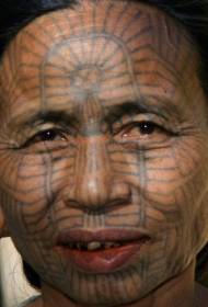 Traditional National Face Face Tattoo Pattern