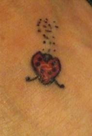 foot simple color little ladybug tattoo pattern