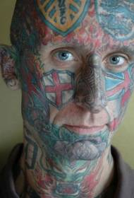 Gesiicht britesche Fändel Tattoo Muster