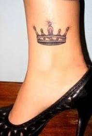 ankle small crown tattoo pattern
