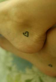 simple on the foot Love tattoo pattern