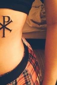 garis hitam pinggang simbol agama khusus pola tato