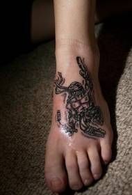 Instep brown ninja turtle tattoo tattoo