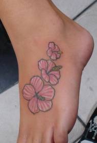 podbić ładny wzór tatuażu różowy i biały kwiat