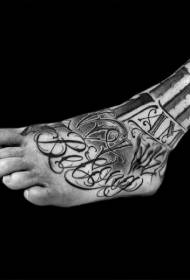 empeine patrón de tatuaje de ardilla blanco y negro conmemorativo