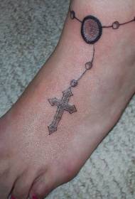 instep cross anklet tattoo pattern