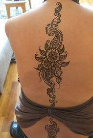 girl's vertebrae line fresh and beautiful tattoo pattern
