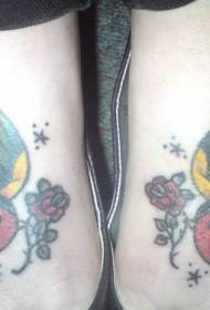 Female instep color two beautiful swallow tattoo pictures