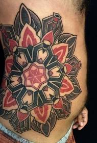 waist side color large Flower-shaped side tattoo pattern