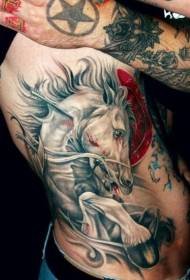 mandlig talje side farve stor hest tatovering mønster