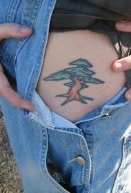 moteriška juosmens šono spalva Medis, mažas, šviežias, tatuiruotės raštas