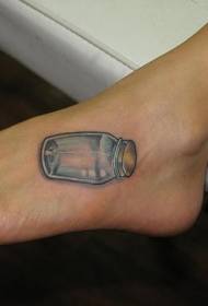 female feet colored glass lamp tattoo pattern