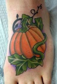 Instep natural colored pumpkin tattoo pattern