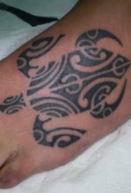Instep dortoka tribal beltza tatuaje eredua