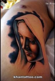Μέση μέση σύγχρονο ύφος χρώματος άγιος πορτρέτο τατουάζ