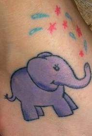 Glad elefant og stjerne tatoveringsmønster