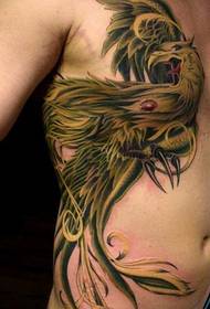 man's handsome golden yellow phoenix tattoo picture