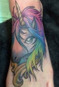 Složité vícebarevné Dream Unicorn Tattoo vzor