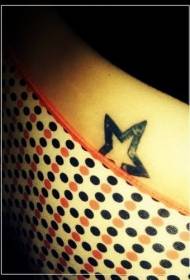 motif de tatouage étoile ligne épaisse noire