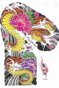 Metade 胛 belo padrão de tatuagem de cobra