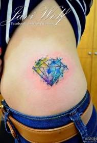 Säit Taille Faarf Splitt Tënt Diamant Tattoo Muster
