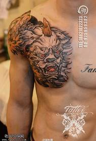 color traditional chest prajna tattoo pattern