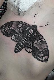 Under the chest school moth personality tattoo tattoo pattern