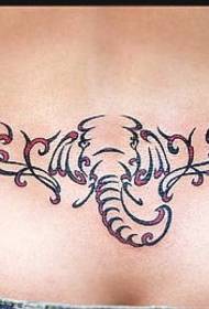 bizkarreko gerrian totem elefanteen tatuaje eredua