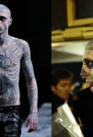 European and American boys are similar to zombies and strange personality tattoos