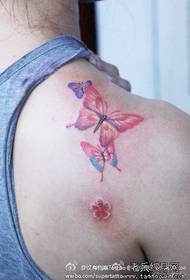 kagandahan ng balikat ng kagandahan maganda pattern ng tattoo ng Butterfly
